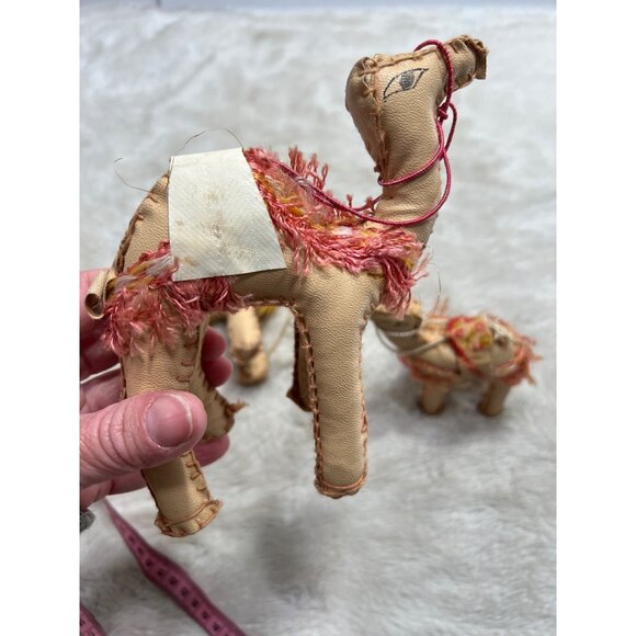 Handcrafted Camel Figurines With Colorful Fringe Decor set of 3 - Picture 7 of 12